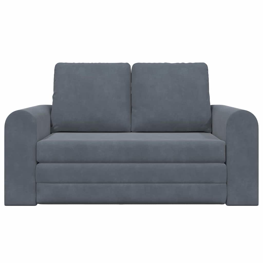 Sofa Bed Dark grey 148 x 71 x 83 cm Velvet